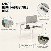 Bureau debout électrique réglable en hauteur avec système à double moteur, poste de travail ergonomique assis-debout pour espace de travail