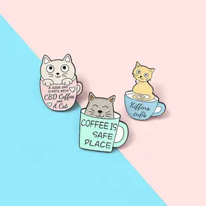 Cute Milk Tea Wholesale High Quality Custom Zinc Alloy Brooches Metal Enamel Pin