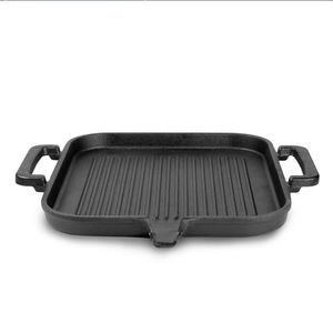 Wajan Besi Cor Persegi Pegangan Ganda Desain Minimalis Modern Tanpa Lapisan Kimia untuk Memanggang Steak, Daging Panggang, dan Menggoreng Ikan - Product Image 4