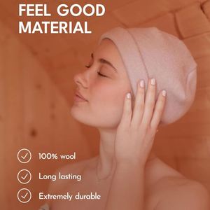 Gorro de Sauna de Lana Merino 100% Ecológico de Lujo Premium con Logotipo Personalizado - Product Image 3
