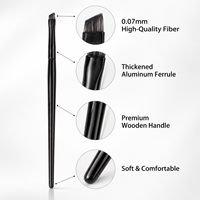 Pinceau de maquillage professionnel KB128 avec fibre de haute qualité de 0,07 mm, virole en aluminium épaissie et manche en bois de qualité supérieure