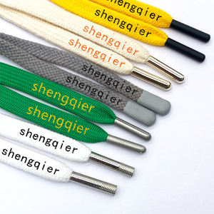 Wholesale Custom logo Text Printed Flat Round Cotton Silicone Dipped Hoodie Drawcord String Drawstring Drawcord for <b>Shoelace</b> - Product Image 3