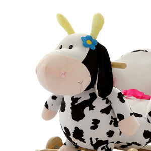 Custom plush stuffed animal <strong>rocking</strong> chair ride on toy Xiyuan with wheels 100% polyester <strong>&</strong> wooden support - Product Image 6