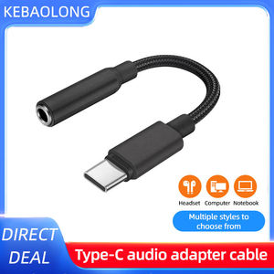 Kebaolong <span class=keywords><strong>USB</strong></span> Typ C 3,5 <span class=keywords><strong>mm</strong></span> Audio AUX Buchse Mikrofon-<span class=keywords><strong>Adapter</strong></span> PVC für Auto Computer Kompatibel mit Monitor Lautsprecher - Product Image 2