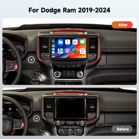 Podofo pour Dodge Ram 2019-2024, autoradio Android double DIN 9 pouces, audio de voiture 4+64G, CarPlay/Android Auto sans fil, OEM ODM