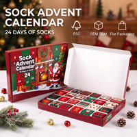 Boîte de calendrier de l'avent personnalisée en carton ondulé écologique, compte à rebours de 24 jours, boîte surprise pliable, cadeau de Noël