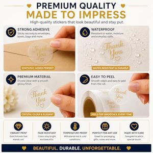 Multicolor 1in Round <b>Waterproof</b> Stickers Self Adhesive Circle <b>Labels</b> For Small Business Parcel Envelope Gift Box Packaging Decor - Product Image 5