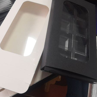 Boîtes d'emballage en papier kraft de haute qualité, personnalisées, blanches et noires, en forme de coquille, pour cire fondante, avec fenêtre transparente
