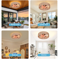 Nouveau produit cuivre moteur logement intérieur chambre cage corde de chanvre 6 vitesses télécommande Led ventilateur de plafond lumière