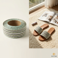 Ruban tressé décoratif de luxe à rayures avec accents métalliques pour accessoires de chaussures DIY, ruban tissé écologique personnalisable