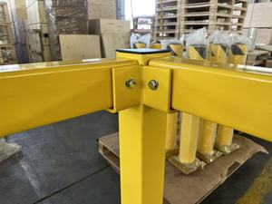 Modular Steel Three Way Guardrail <strong>Post</strong> 4 Inch 2 Rail <strong>Levels</strong> Rubber Caps IP10 Non Reflective Safety Barrier Roadway - Product Image 3