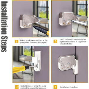 衣柜门迷你触摸插销无拉手扣插销活板门触摸插销推锁 - Product Image 5