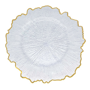 Assiette de présentation CPC 13 pouces en plastique transparent or rose, vente en gros, pour mariage et fête, réutilisable, élégante et économique - Product Image 5
