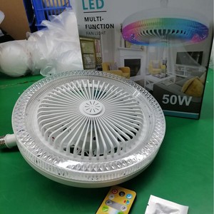 Led Multi Function <b>Fan</b> Light 50W <b>Remote</b> <b>Control</b> <b>Ceiling</b> Mount Flush Mount Plastic Body Ac Motor With Led Light Source - Product Image 1