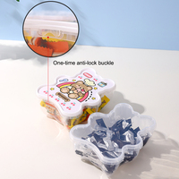 Boîte de conservation alimentaire en plastique transparente pour micro-ondes, avec impression personnalisée en forme d'ours, hermétique, avec couvercles