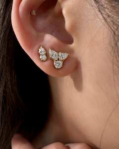 Elegant Round Brilliant Moissanite Stud <b>Earrings</b> Crafted in 925 Sterling Silver <b>Fine</b> Fashion Jewelry for Everyday Style - Product Image 3