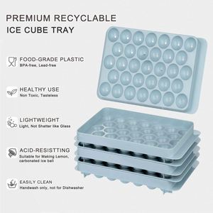 Meilleures ventes : Moule à glaçons rond mini en plastique sans BPA avec couvercle et bac, et pelle à glace - Product Image 3
