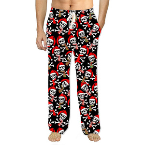 Personalizable <span class=keywords><strong>Navidad</strong></span> Unisex <span class=keywords><strong>Pijamas</strong></span> Alta Calidad Pijama Pantalones Pequeño MOQ Halloween Fun Design PJ Sleepwear Party - Product Image 5
