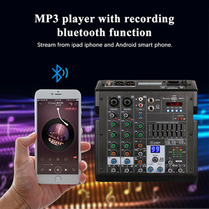 Console de mixage <span class=keywords><strong>audio</strong></span> stéréo 4 canaux Voxfull MDSP40 avec entrées USB/XLR et sorties RCA pour karaoké à domicile - Product Image 3