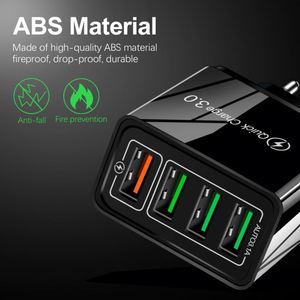 Chargeur de téléphone à charge rapide LED-Lit QC3.0 4USB multi-ports pour les voyageurs EU/US/UK/AU - Product Image 6