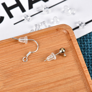 Lote de 500 unidades de pendientes de goma de silicona blanda para prevenir alergias, tapón de bala transparente, accesorios de joyerí<span class=keywords><strong>a</strong></span>, Tuercas para los oídos - Product Image 2