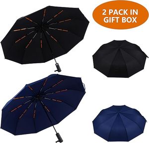 <span class=keywords><strong>Parapluie</strong></span> de voyage compact double 10 côtes de 46 pouces pour la pluie-<span class=keywords><strong>Parapluie</strong></span> portable résistant au vent-<span class=keywords><strong>Petit</strong></span> <span class=keywords><strong>parapluie</strong></span> pliant automatique - Product Image 2
