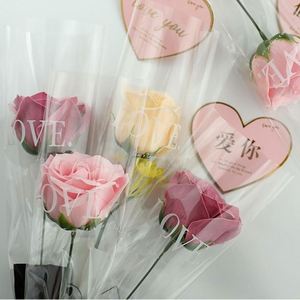 Sacs d'emballage pour bouquets de roses en OPP imperméables JIEMI pour la Saint-Valentin avec coussin thermoscellant et impression en gravure, origine Zhejiang - Product Image 1