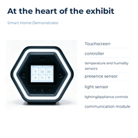 Démonstrateur de maison intelligente hexagonale, exposition scientifique interactive, présentation éducative STEM pour l'école, le musée scientifique