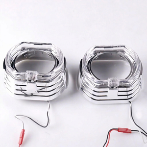 Car Upgrading Headlight Retrofit Kit LED Angel Eye with Shrouds and Masks 3 Inch <b>Projector</b> Lens 12V New - Product Image 1