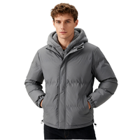 Veste d'hiver pour homme, col montant, chauffante, coupe-vent, rembourrée, à capuche, en polaire, épaisse, en duvet