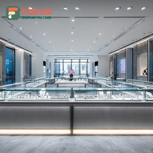 Système d'affichage de bijoux moderne pour magasin, vitrine à cadre métallique pour bijouterie de marque - Product Image 6
