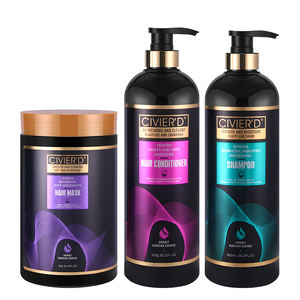 Venta al por mayor de queratina orgánica, champú y acondicionador a base de hierbas nutritivo y reparador de la caspa dañada, champú esponjoso, traje para el cuidado del cabello - Product Image 6