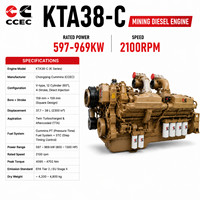 Moteur diesel CCEC Cummins série KTA38-C V12 800-1300 ch KTA38-C800 KTA38-C1050 KTA38-C1125 KTA-C1200 pour camion benne minier Belaz