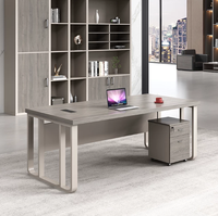 Bureau de direction ergonomique moderne en bois, poste de travail facile à assembler pour la maison et le bureau