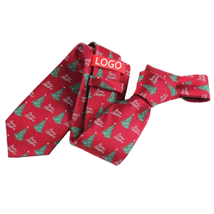 Màu đỏ và màu đen <span class=keywords><strong>Xmas</strong></span> cây cổ Quan Hệ Đối với người đàn ông sang trọng 7.5cm chiều rộng Polyester Tie quà tặng giáng sinh Quan Hệ Đối với Mens đối với Đảng - Product Image 2