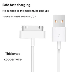 <span class=keywords><strong>Cable</strong></span> <span class=keywords><strong>de</strong></span> Datos Micro USB a 30 Pines para Teléfono 4 4s, para <span class=keywords><strong>iPad</strong></span>, para Pod <span class=keywords><strong>2</strong></span> 3, <span class=keywords><strong>Cable</strong></span> <span class=keywords><strong>de</strong></span> <span class=keywords><strong>Carga</strong></span> Rápida para Teléfono - Product Image 2