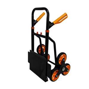 6-wielige industriële metalen platform trapklimmer, zware uitvoering, opvouwbare handkar met telescopische handgreep en TPR wielen voor traplopen - Product Image 2