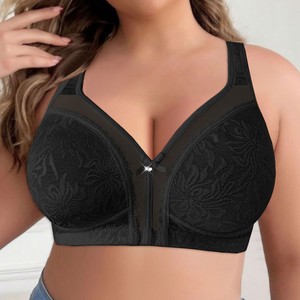 Soutien-gorge gothique grande <span class=keywords><strong>taille</strong></span> en dentelle ultra-fine, sans rembourrage, sans armatures, bretelles larges, confortable, pour femmes à forte poitrine, effet amincissant - Product Image 3