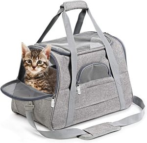 Foldable Nylon Pet Carrier Bag <b>Cat</b> and Dog <b>Backpack</b> with Zipper Closure Portable Breathable Rubber Mesh <b>Cat</b> Dog <b>Backpacks</b> - Product Image 1