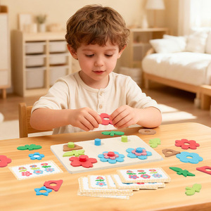 Blocchi di Costruzione in Legno Trasformabili a Forma di Fiore, Gioco Educativo Montessori per lo Sviluppo del Pensiero Logico - Product Image 2