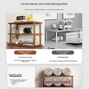 Máy tính để bàn lưu trữ giá văn phòng đa tầng cốc chủ nghiên cứu Bàn kệ nhà bếp Countertop Kệ sách nhỏ - Product Image 4