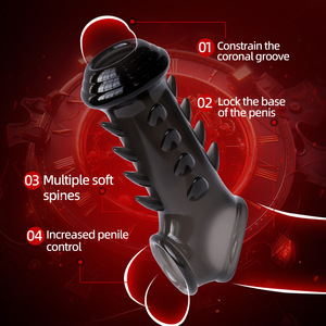 Anneau en silicone TPE inspiré des dents de loup pour hommes Jouets sexuels Garde allongeante douce Retenue du scrotum Retard de verrouillage Godes de massage inspirés - Product Image 5