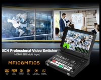 10.1" 5-Ch Portable Flip Live Video Switcher |   HD MI Multi-Antarmuka |   Overlay 8-Lapisan |   untuk Penyiaran Langsung