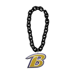 Wholesale Lot Custom Baltimore Baseball Ice Hockey Football Club Oversized Foam Necklace Logo 3d Eva Foam Ravens Fan Chains