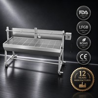 Barbecue professionnel HDL4C en acier inoxydable à commande tactile avec rôtissoire pour porc, idéal pour l'extérieur