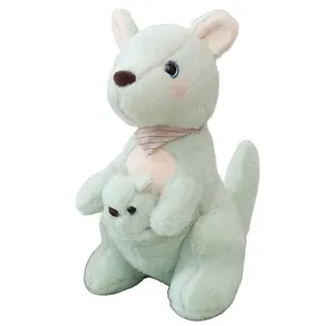 母婴袋鼠毛绒玩具可爱宝宝动物园纪念品儿童毛绒动物亲子礼品PP填充袋包装