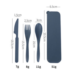 HEYRV-Ensemble de 32 pièces de <span class=keywords><strong>vaisselle</strong></span> en paille de blé, portable, durable, couteau, fourchette et cuillère - Product Image 6