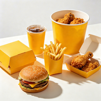 Pochettes personnalisées de haute qualité pour hamburgers et poulet frit, en carton alimentaire biodégradable et pliable, avec logo, respectueuses de l'environnement