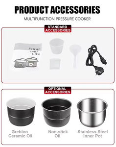 Cuisinière à riz électrique multifonctionnelle 12-en-1 avec écran LED intelligent en acier inoxydable - Product Image 4