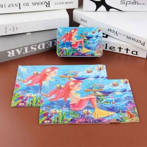 Puzzle éducatif pour enfants, princesses, fées, dinosaures, animaux, 60 pièces, boîte en métal, puzzles en bois pour filles et garçons - Product Image 4
